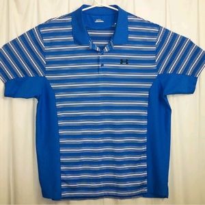 Mens UNDER ARMOUR Blue Polo Golf Shirt XXL 2X